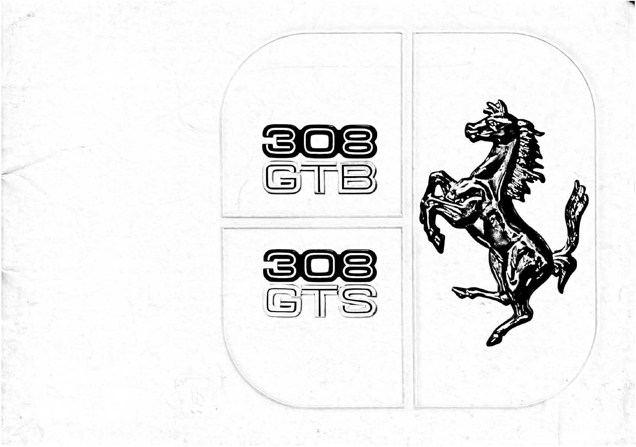 Ferrari factory brochure, 308 GTB / GTS — cover with Cavallino Rampante