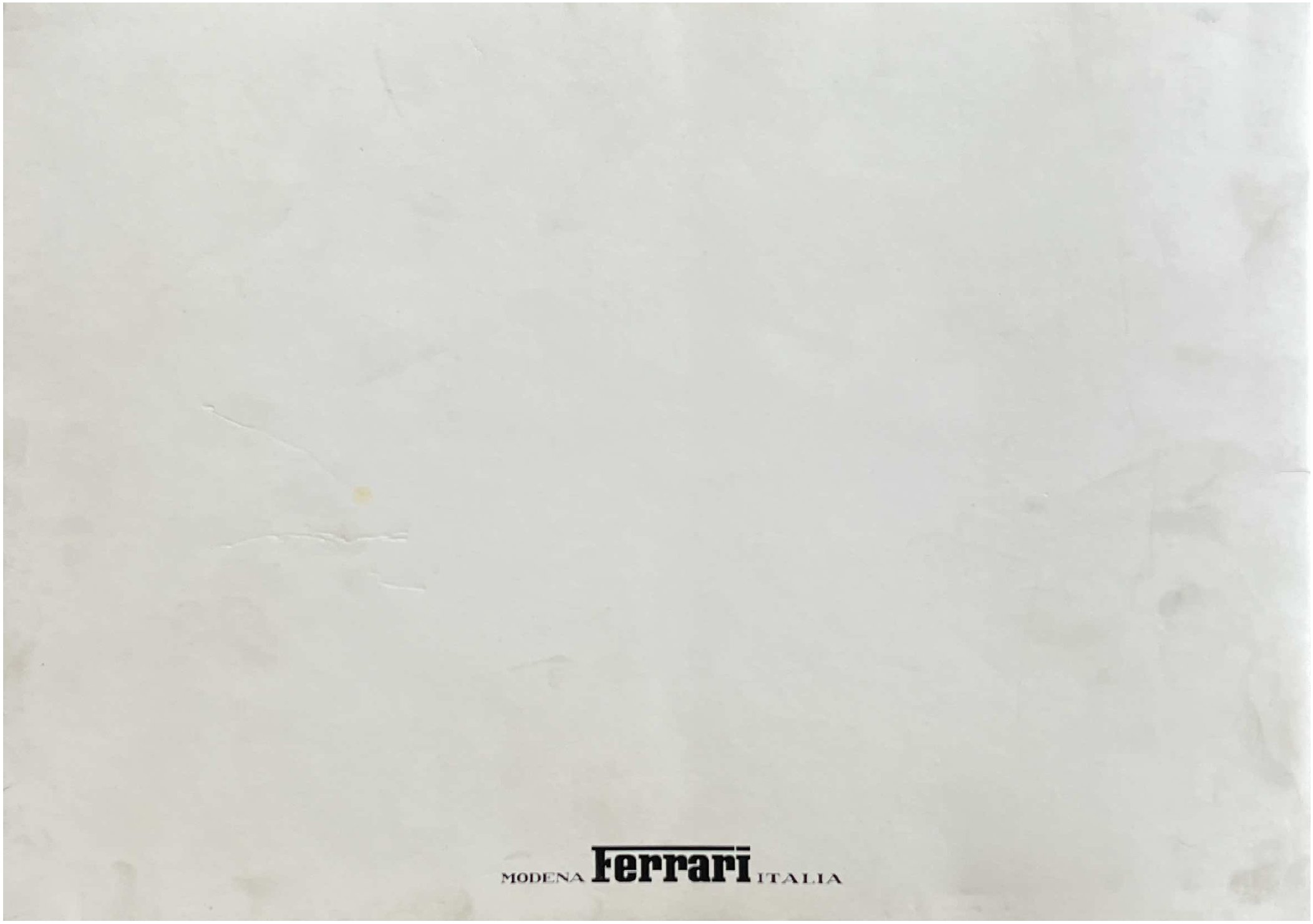 Ferrari 308 brochure — back cover