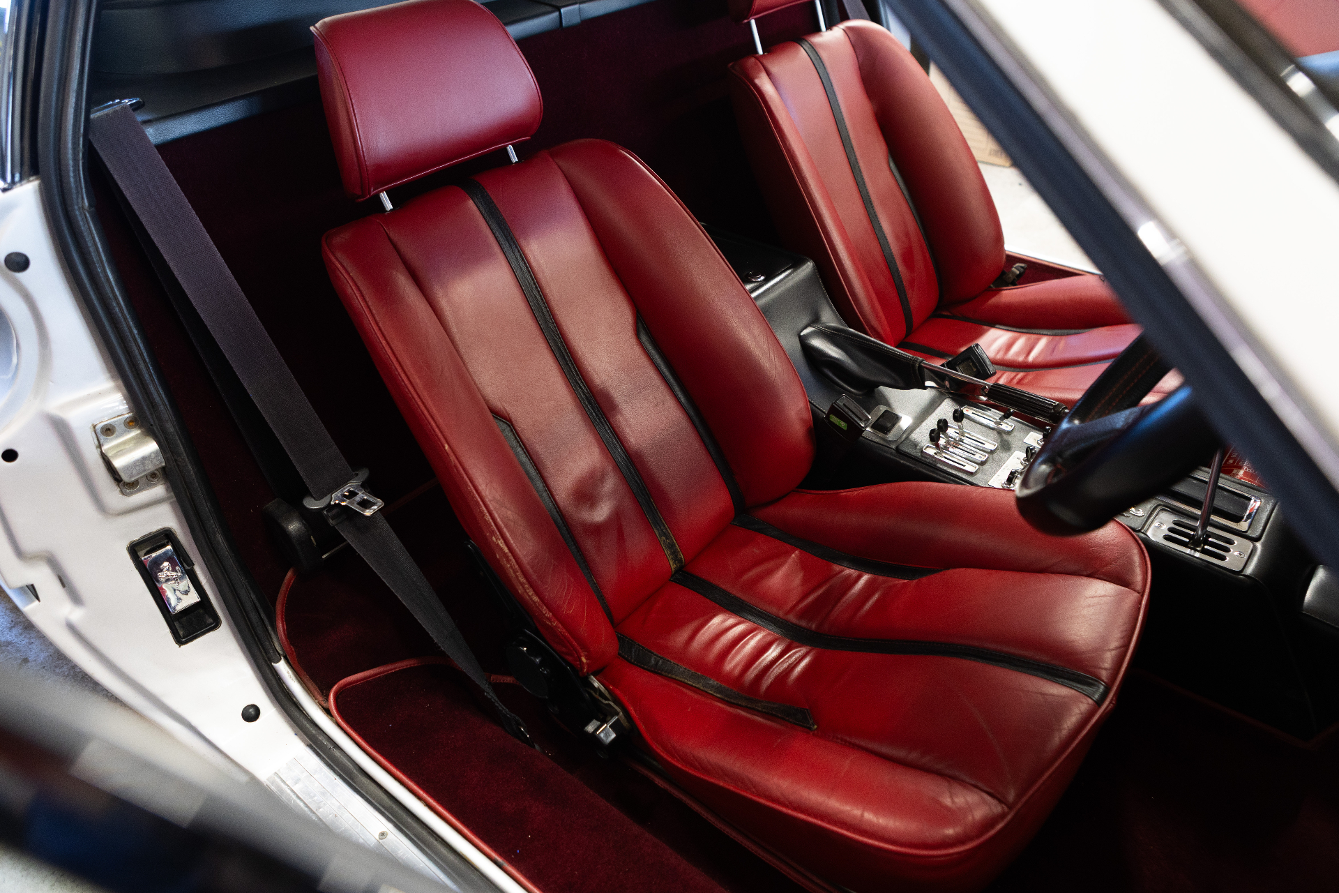 Passenger seat viewed from open door